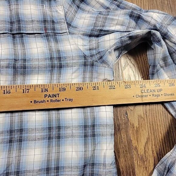 Redhead Shirt Mens Medium Blue Button Up Roll Tab Outdoors Bamboo Poly Vented - Picture 4 of 7